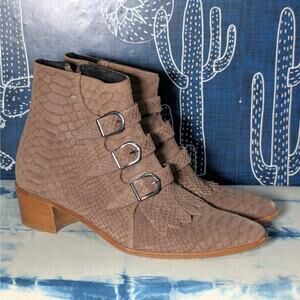 Modern Vice Jett Classic Jett Snakeskin Ankle Boots Tan Women's 40.5 / US 10.5